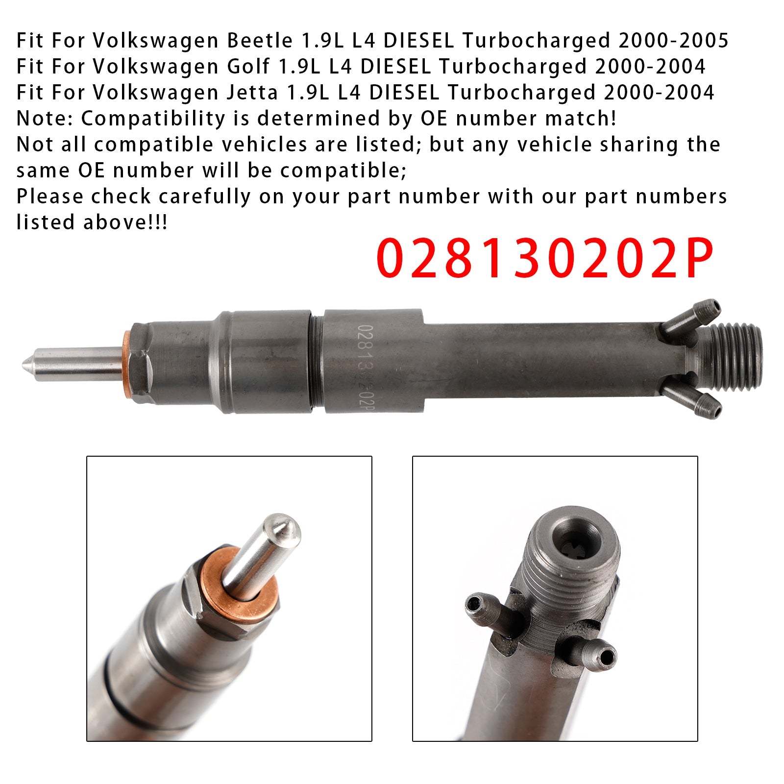1Pcs Fuel Injector For Volkswagen Golf Jetta Beetle 1.9L Diesel 028130202P
