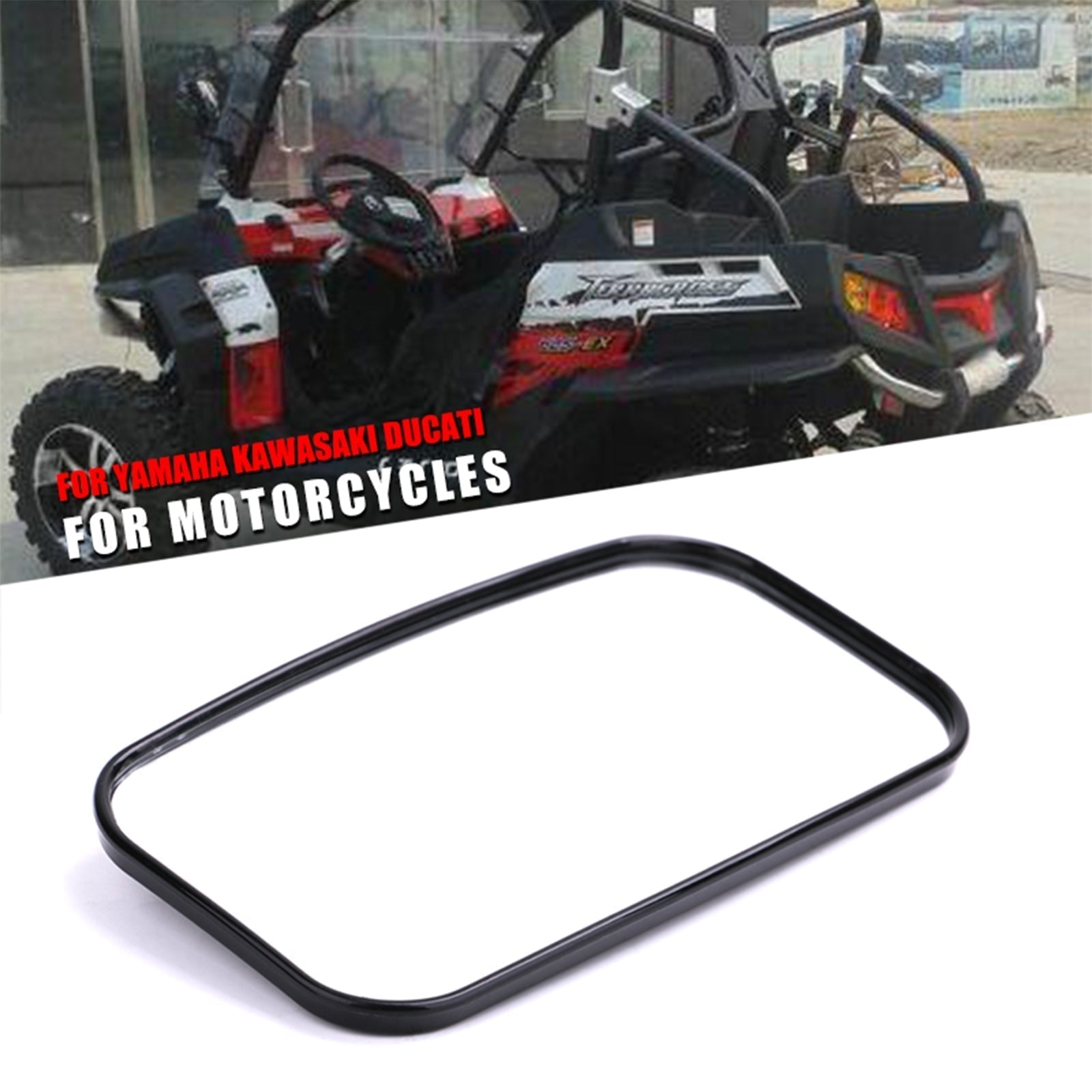 1.5" 1.75" 2" Bar Retangular Rear View Mirror For Kawasaki Mule Can-Am Commander