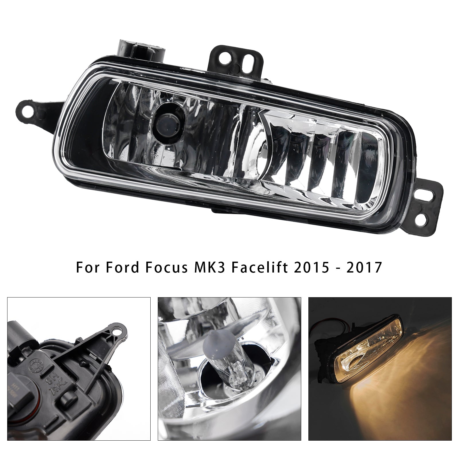 1 Pcs Front Left Fog Light Lamps With Bulbs For Ford Transit Custom 2014-2023