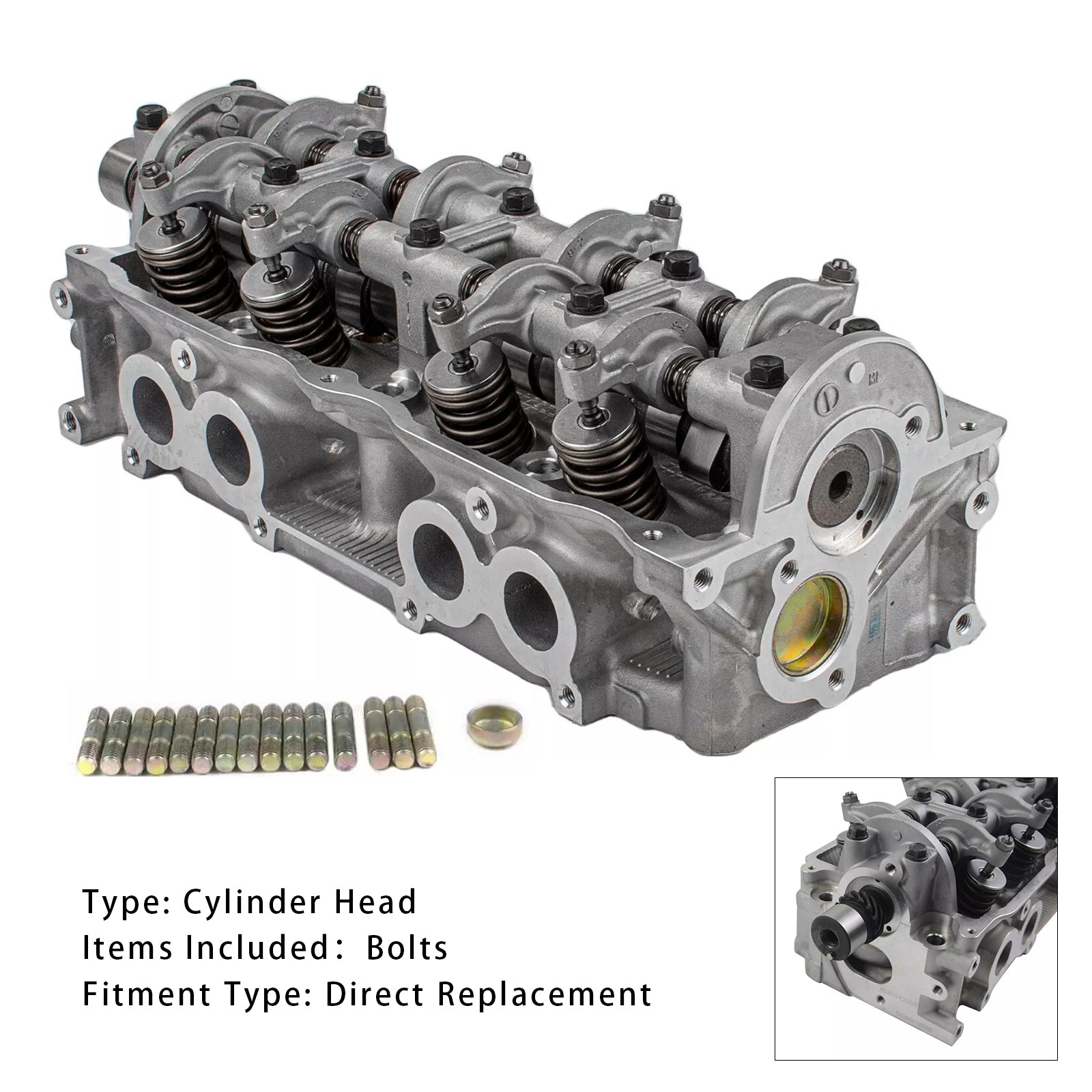 1986-1987 MAZDA B2000 2.0L 1998CC 122CID L4 SOHC, (8 VALVE), ENG. CODE "FE" Cylinder Head Mechanical Type F80210225A