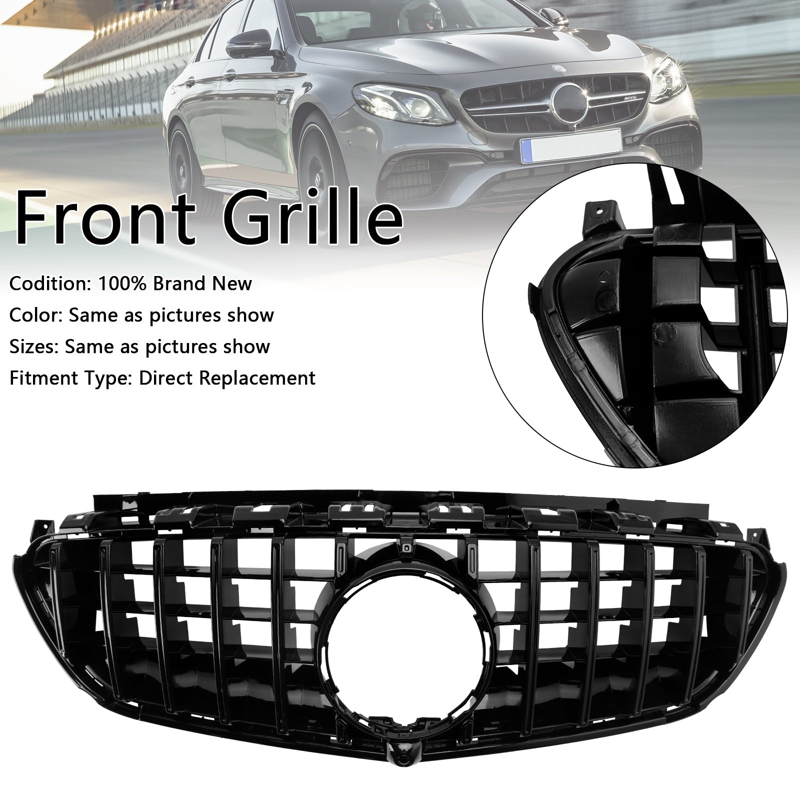 2016 2017 2018 2019 2020 Mercedes Benz W213 E63 E63S AMG Only Front Bumper Grille Grill