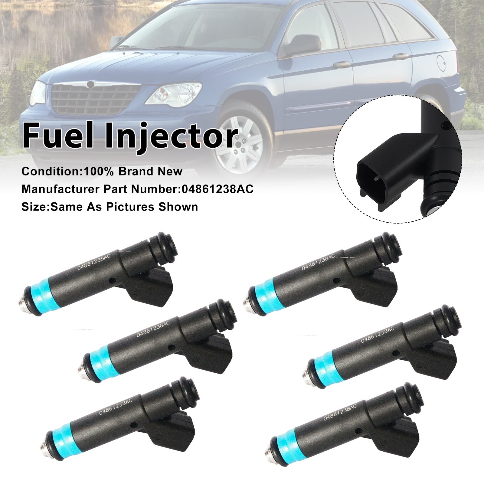 6Pcs Fuel Injector For Chrysler 05-08 For Dodge 3.8L V6 04861238AC