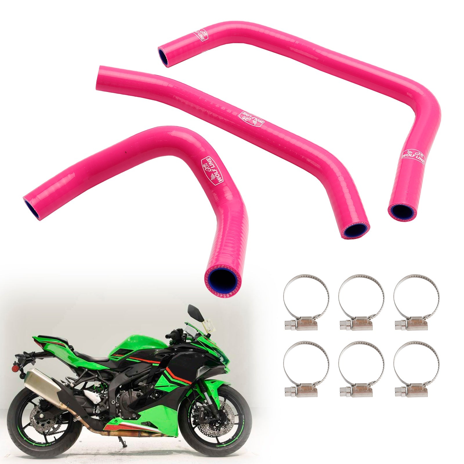 2023-2024 Kawasaki ZX4R ZX-4RR Silicone Radiator coolant Hose kit