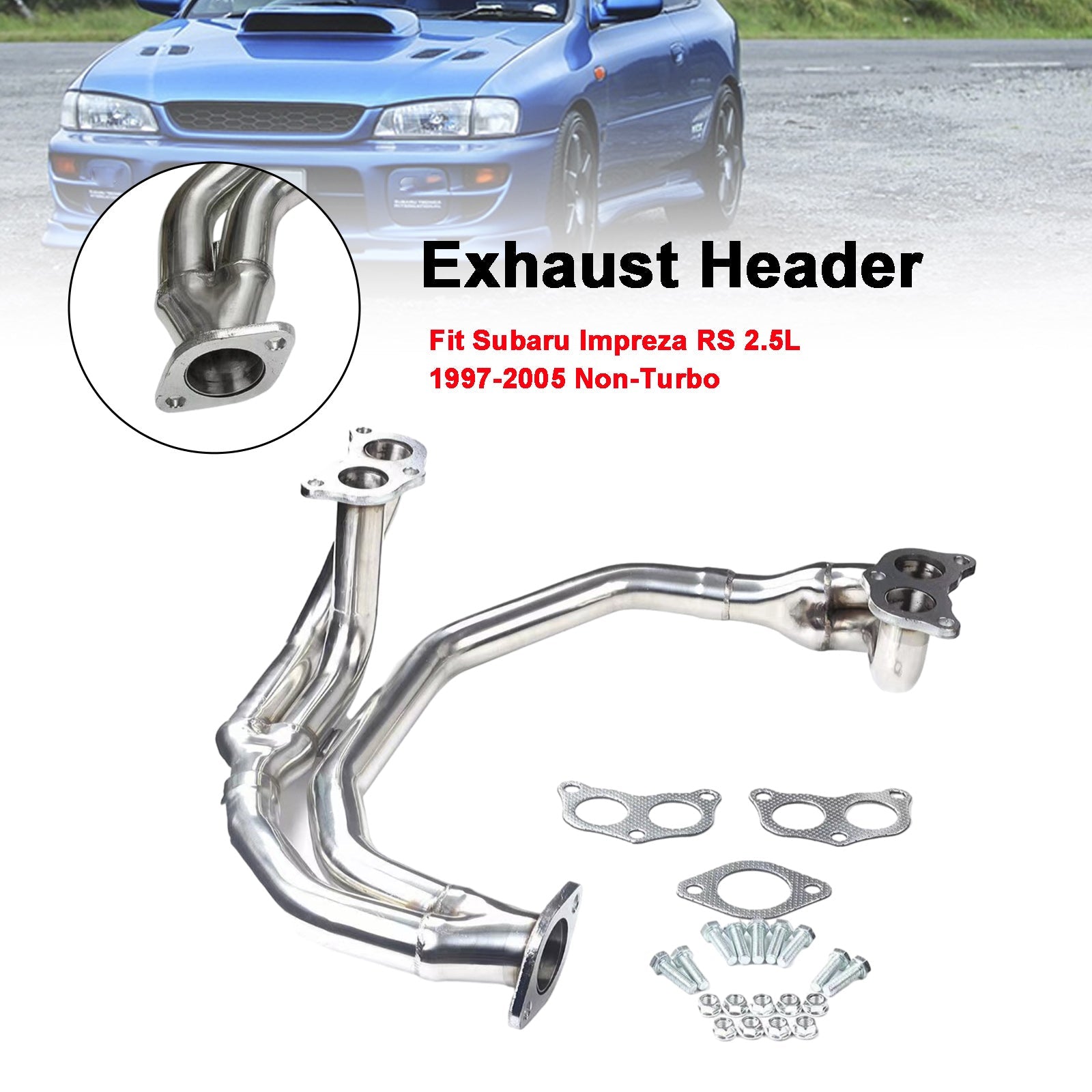 Stainless Steel Header Manifold Exhaust Fit Subaru Impreza 2.5RS 1997-2005