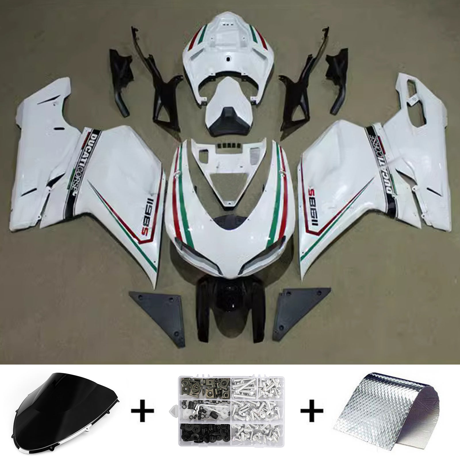 2007-2011 Ducati 1098 1198 848 Fairing Kit Bodywork ABS