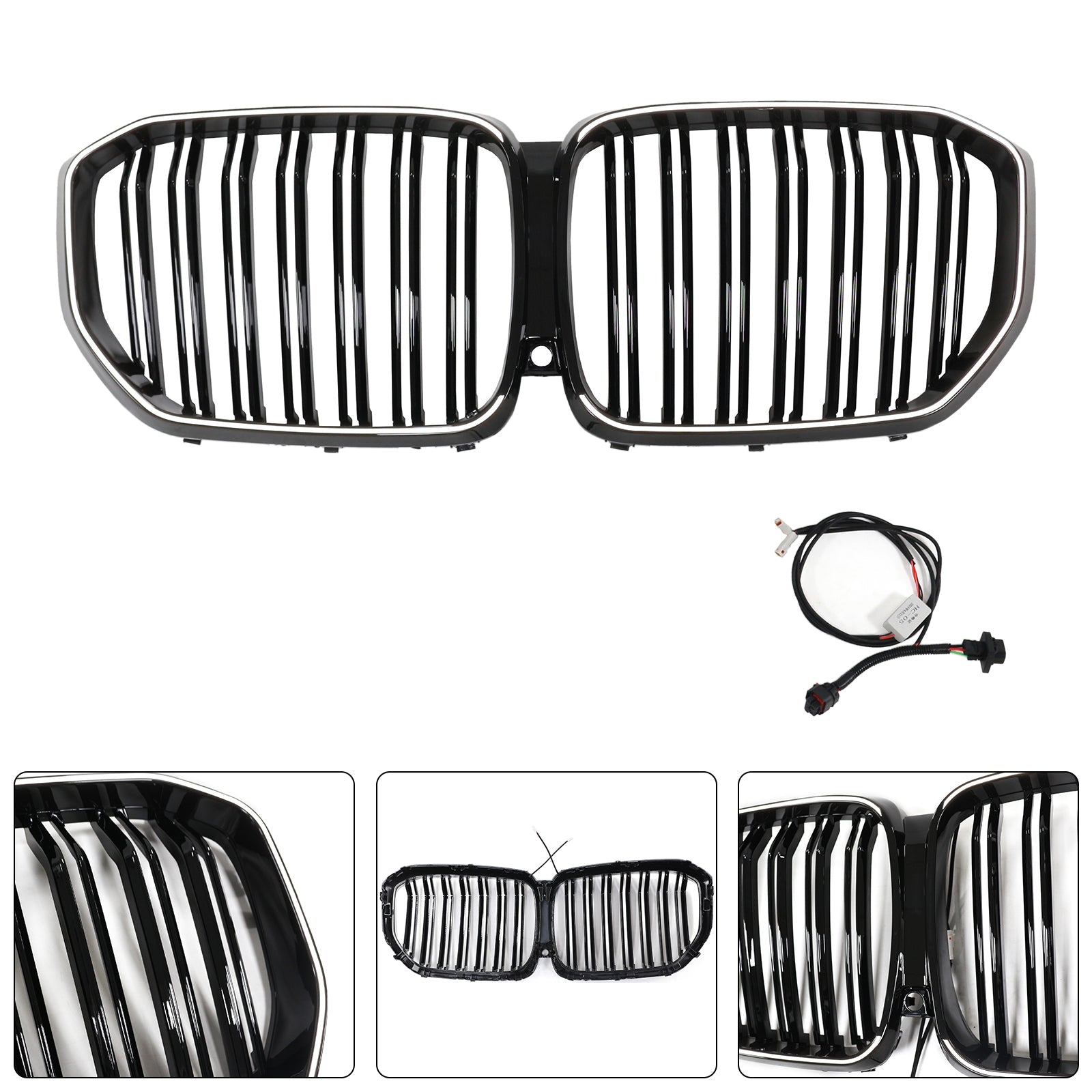 2019-2022 BMW X5 G05 M-Performance Double Slat Black Front Kidney Grille 51137454887