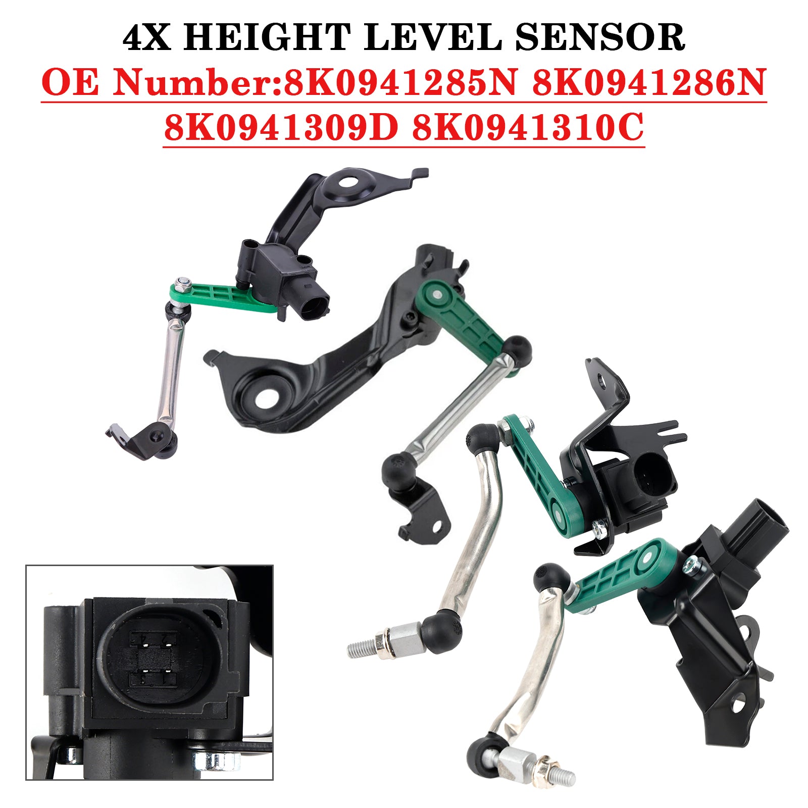4x Suspension Ride Height Sensor Front & Rear Left Right For Audi A4 A5 2007-2015