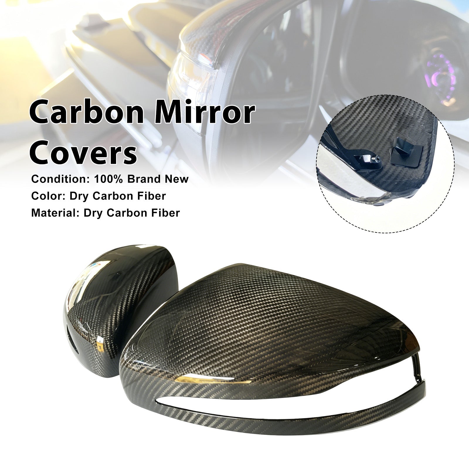 2025+ Fit Mercedes Benz G450 G500 G580 W465 Carbon Fiber Side Mirror Covers