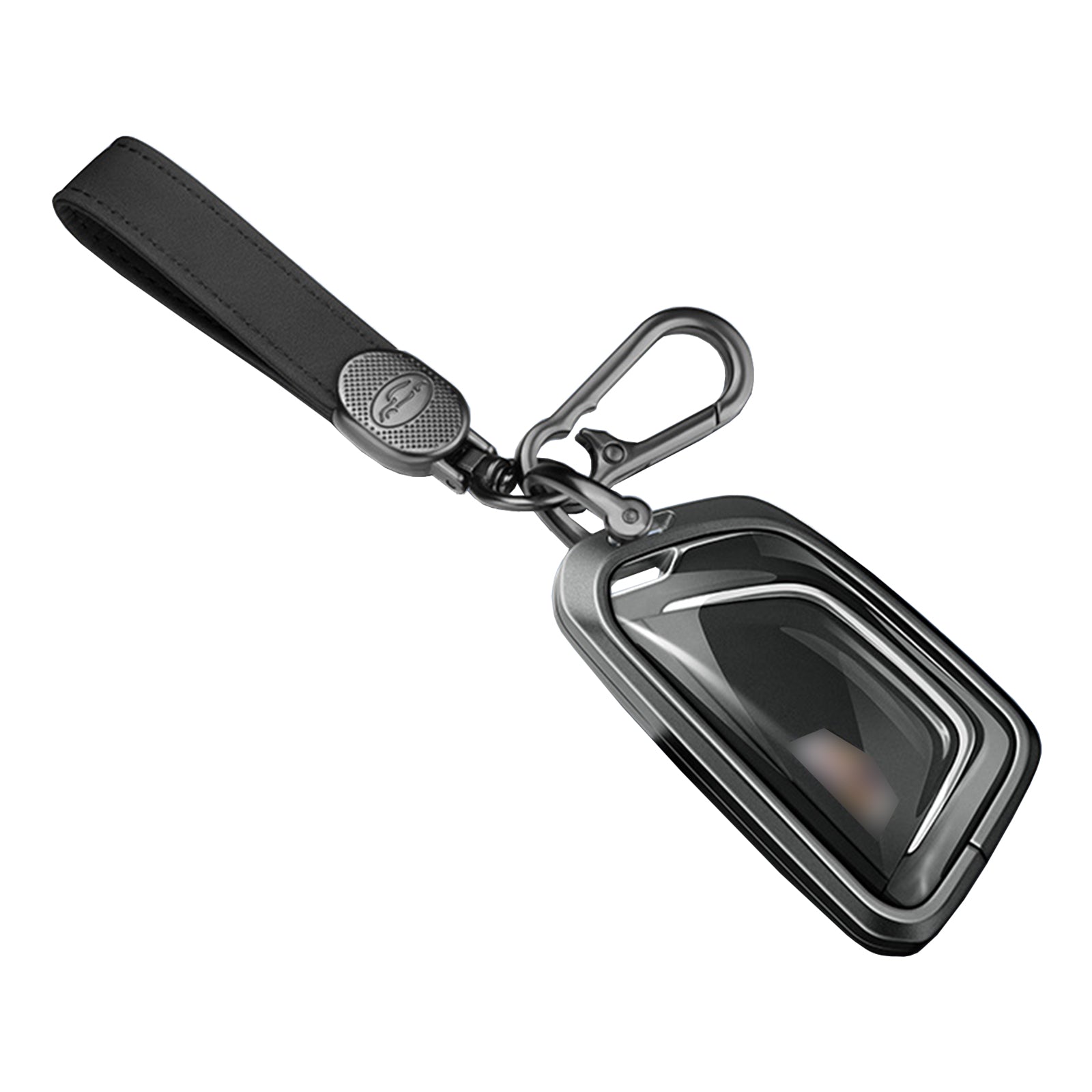 Aluminum Alloy TPU Black Car Key Case Cover With Buckle For Cadillac