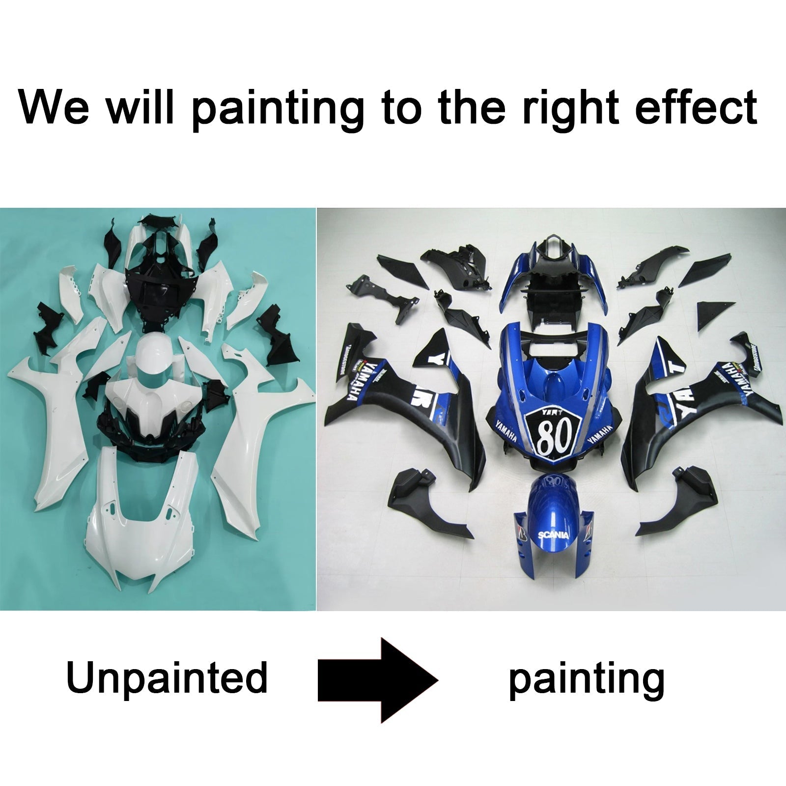 2020-2025 Yamaha YZF R1 Injection Fairing Kit Bodywork Plastic ABS #101