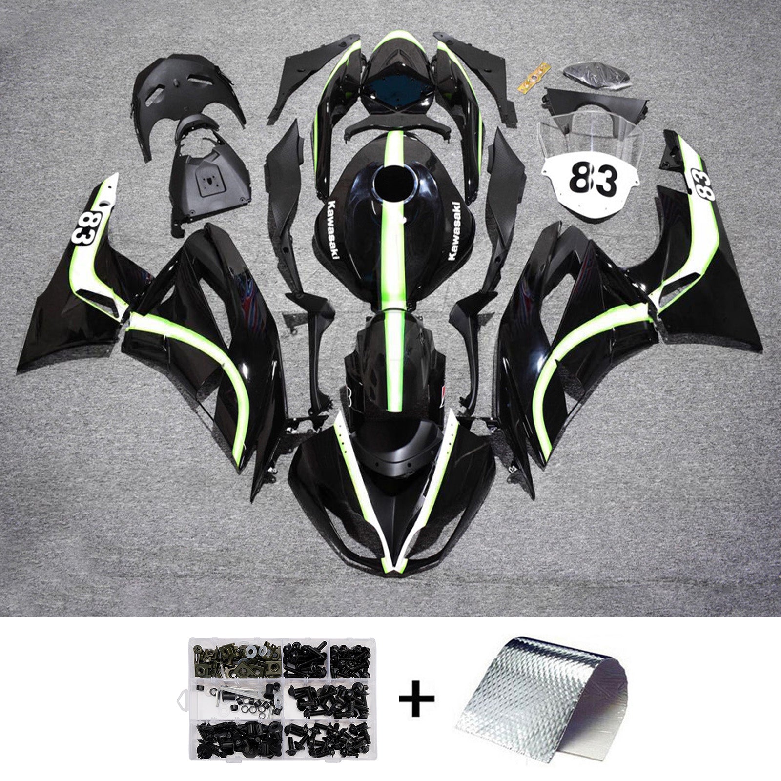Injection Fairing Kit Bodywork Plastic ABS fit For Kawasaki ZX6R 636 2009-2012