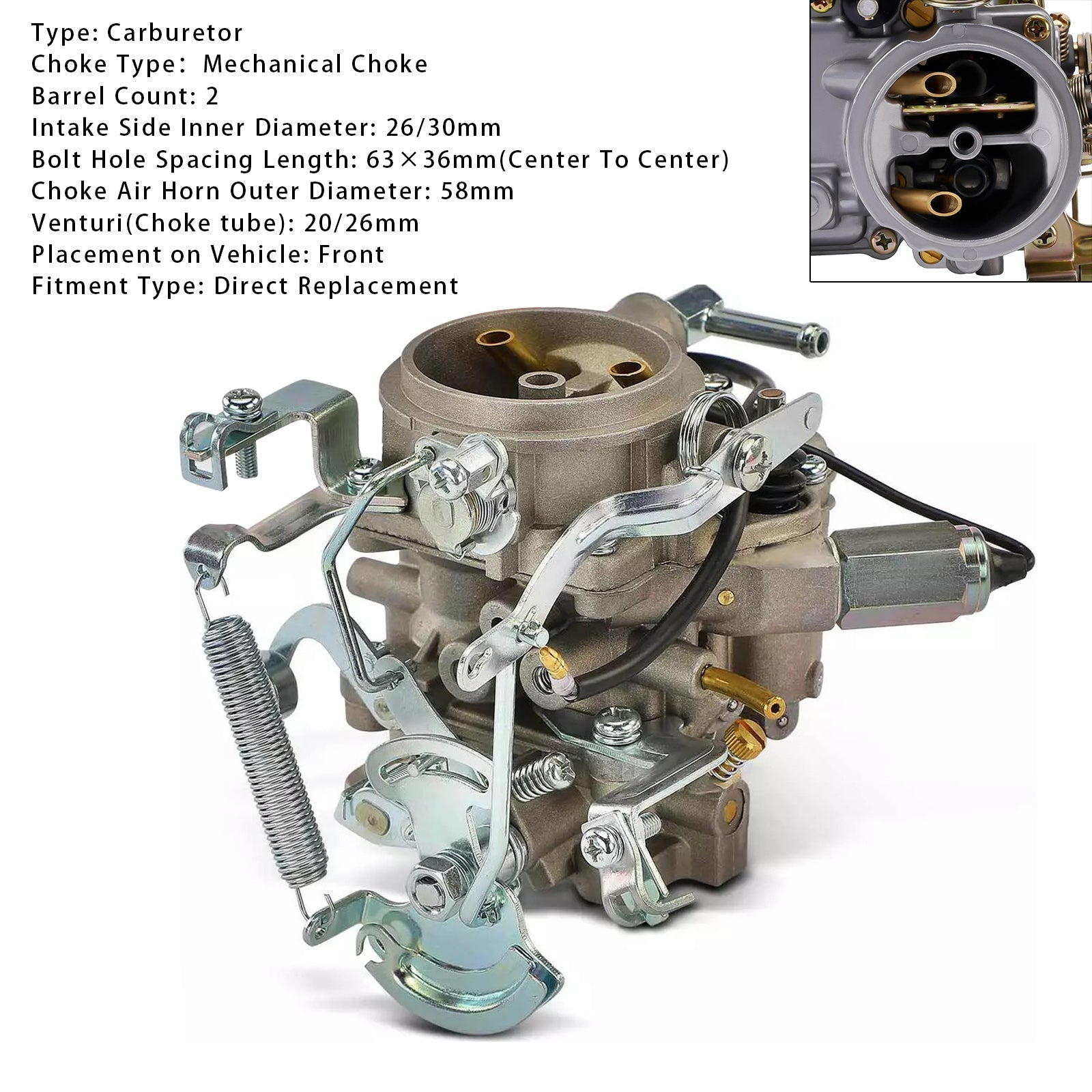 1983 Nissan Pulsar Base Hatchback 3DR/5DR Carburetor 2 Barrel 16010-H6100 16010W5600
