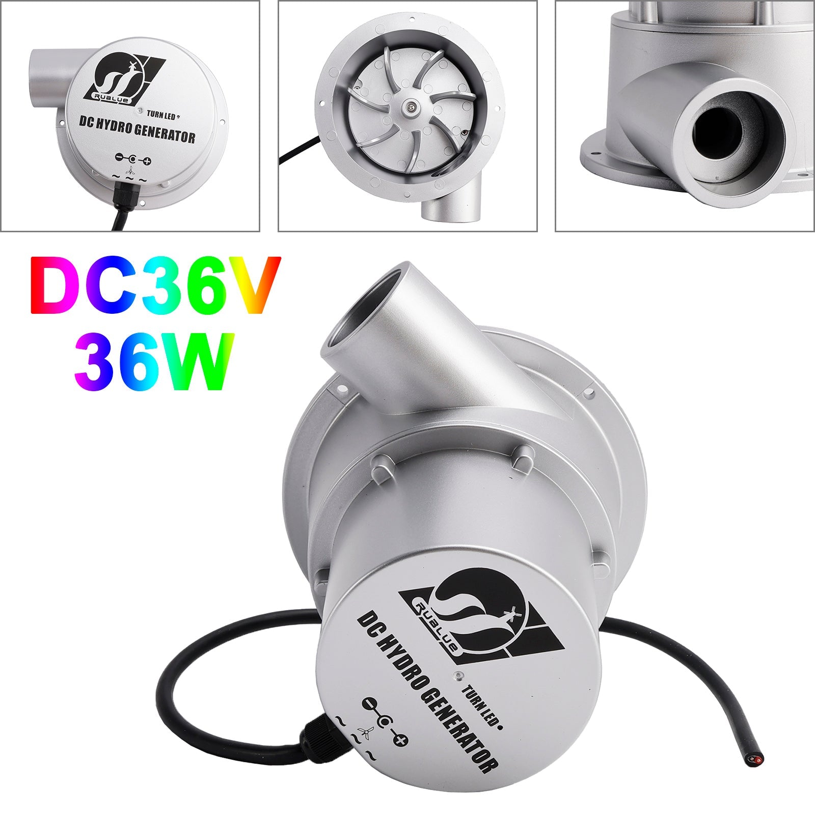 Water Flow Turbine Hydroelectric Generator DC18V/36V 36W/50W AC Power Generation