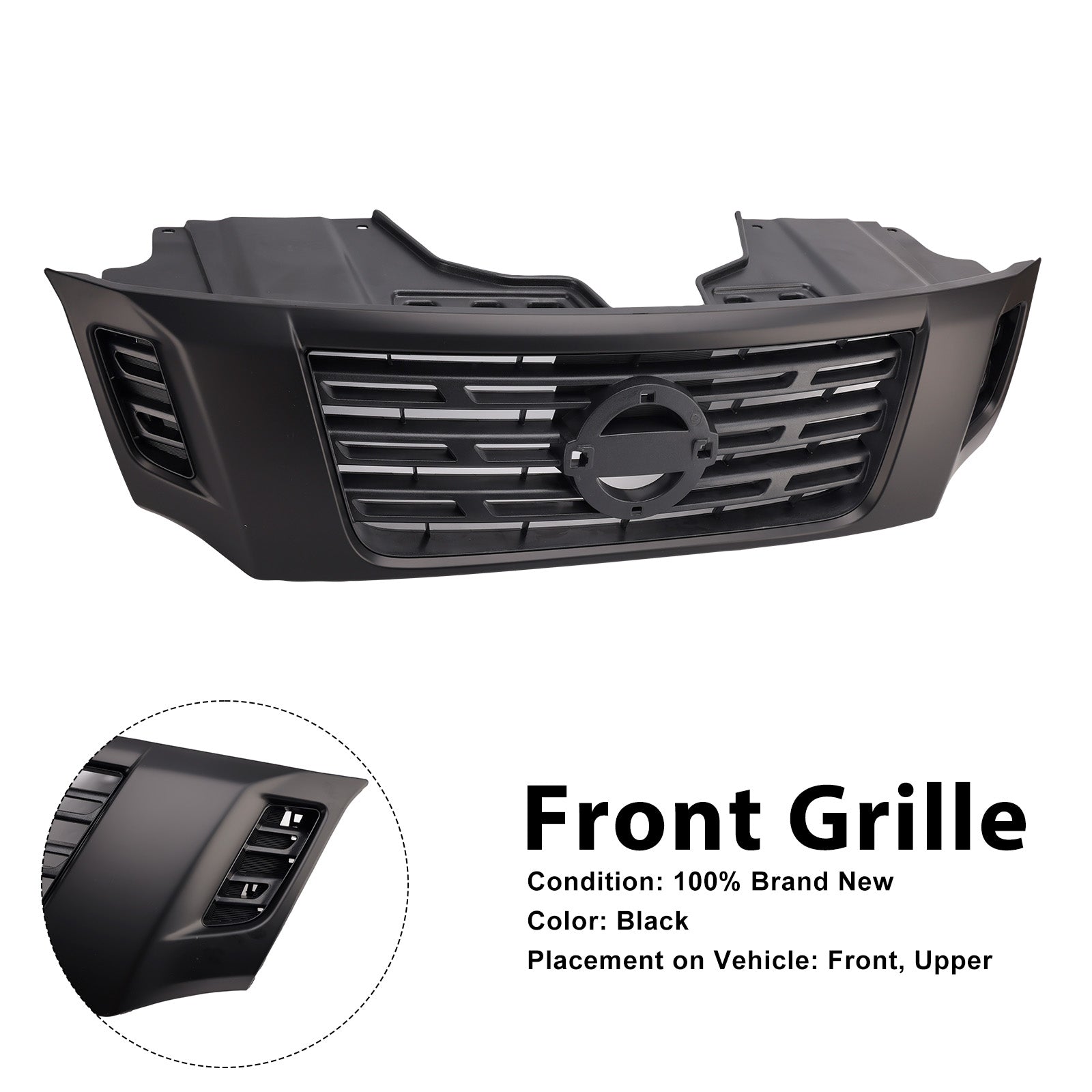 2015-2020 Per Nissan Navara NP300 D23 Black Front Bumper Grill Grille