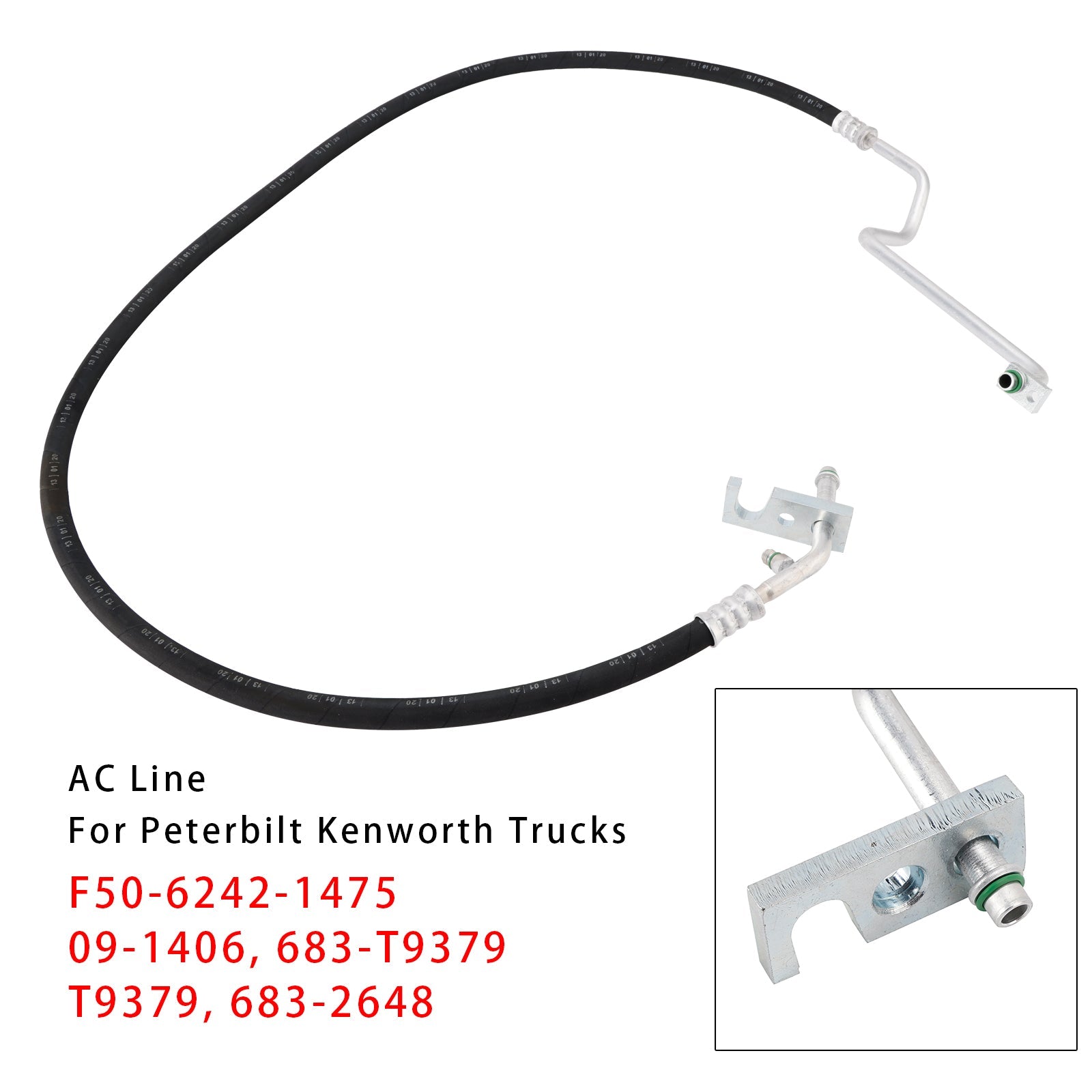 Peterbilt Kenworth Trucks HP Discharge AC Line Hose Assembly F50-6242-1475