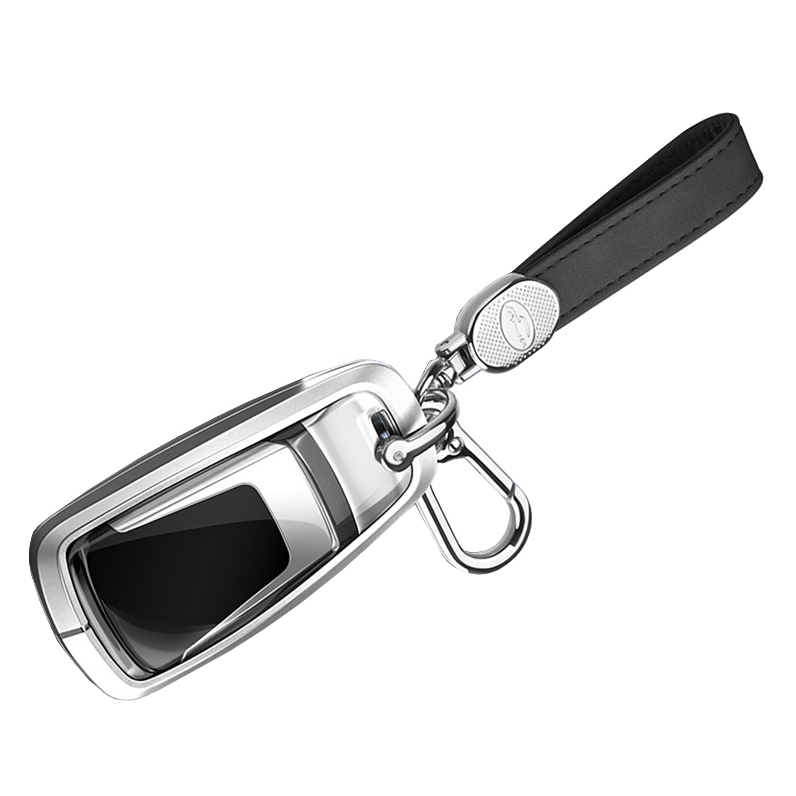 Aluminum Alloy TPU Silvery Car Key Case Cover With Buckle For Audi a6l a4l a3