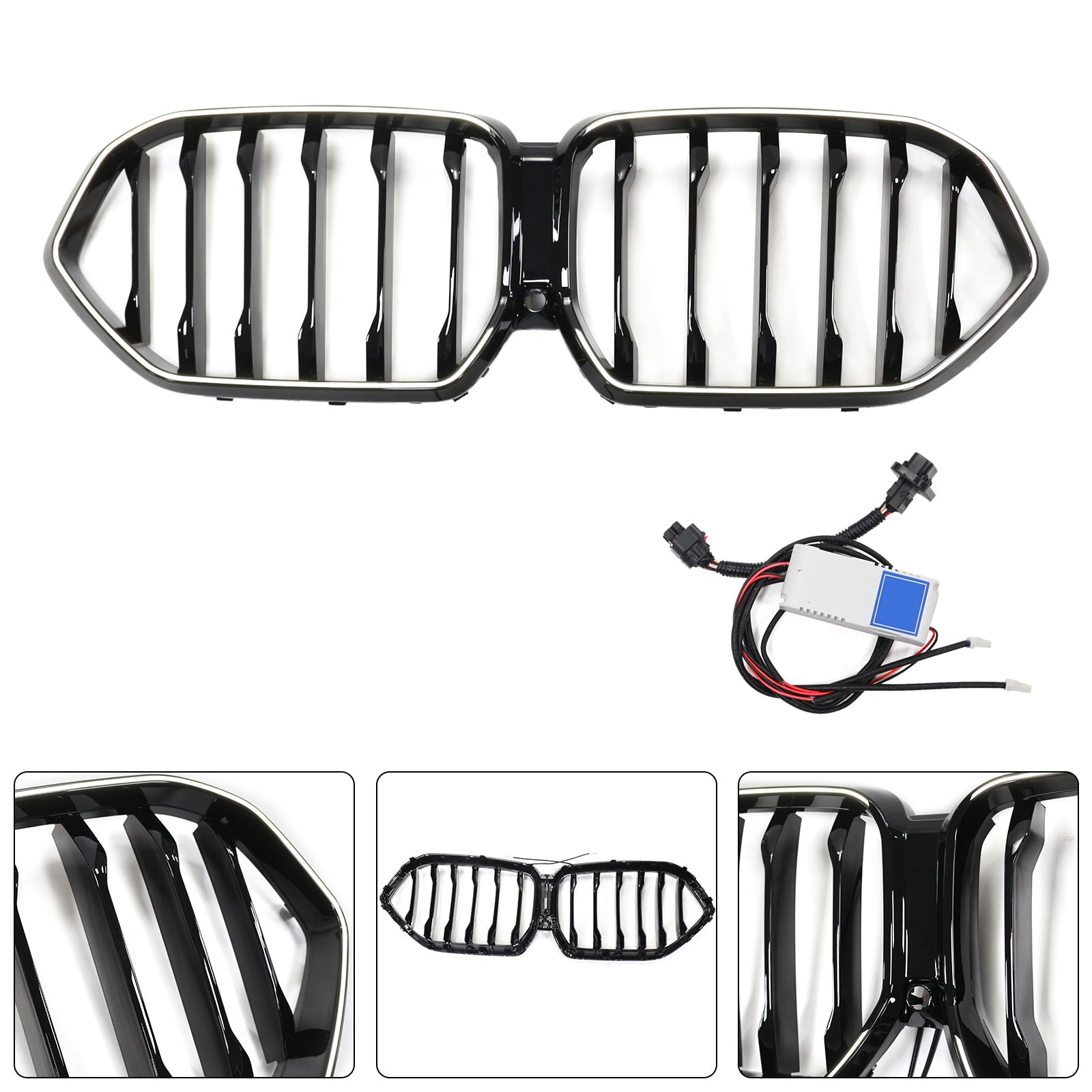 2020-2022 BMW X6 G06 M50i W/Camera Hole Black Front Bumper Grille Grill