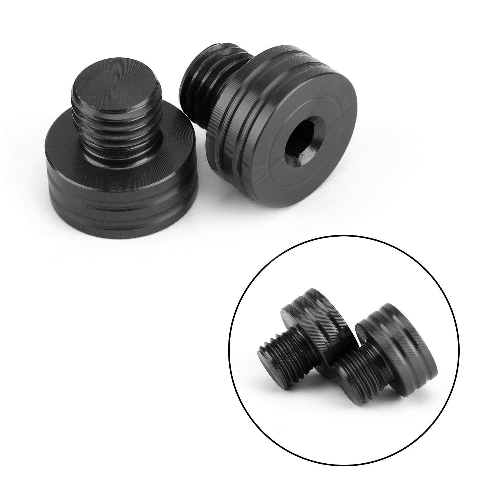 M10x1.25mm Pair Motorcycle Mirror Hole Plugs Screws Black NMAX150 TMAX530 For Yamaha TMAX 530 2012-2019