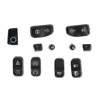 14-19 Glide Road King Models 11Pcs Hand Control Switch Button Covers