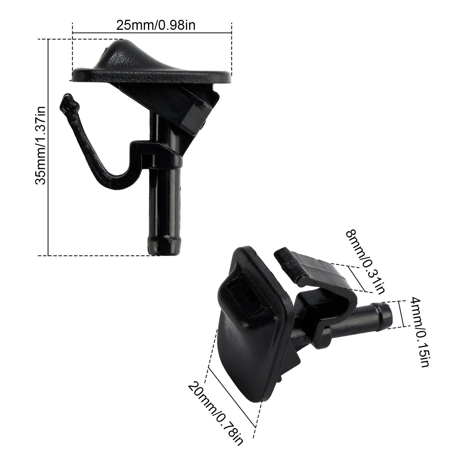 2pcs Windshield Washer Nozzle Wiper Spray 55156728AB for Jeep Wrangler JK 2002-2012
