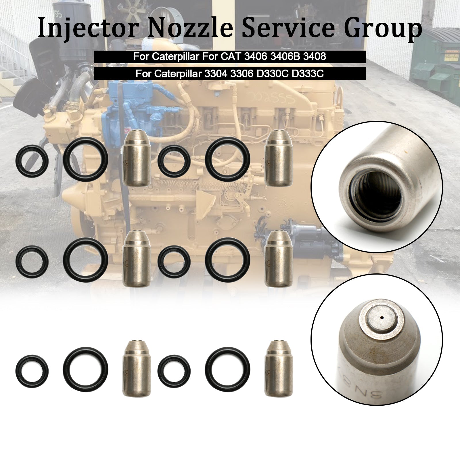 6PCS Injectors Nozzle Service Group 8N8796 Fit Caterpillar 3304 3306 D330C D333C