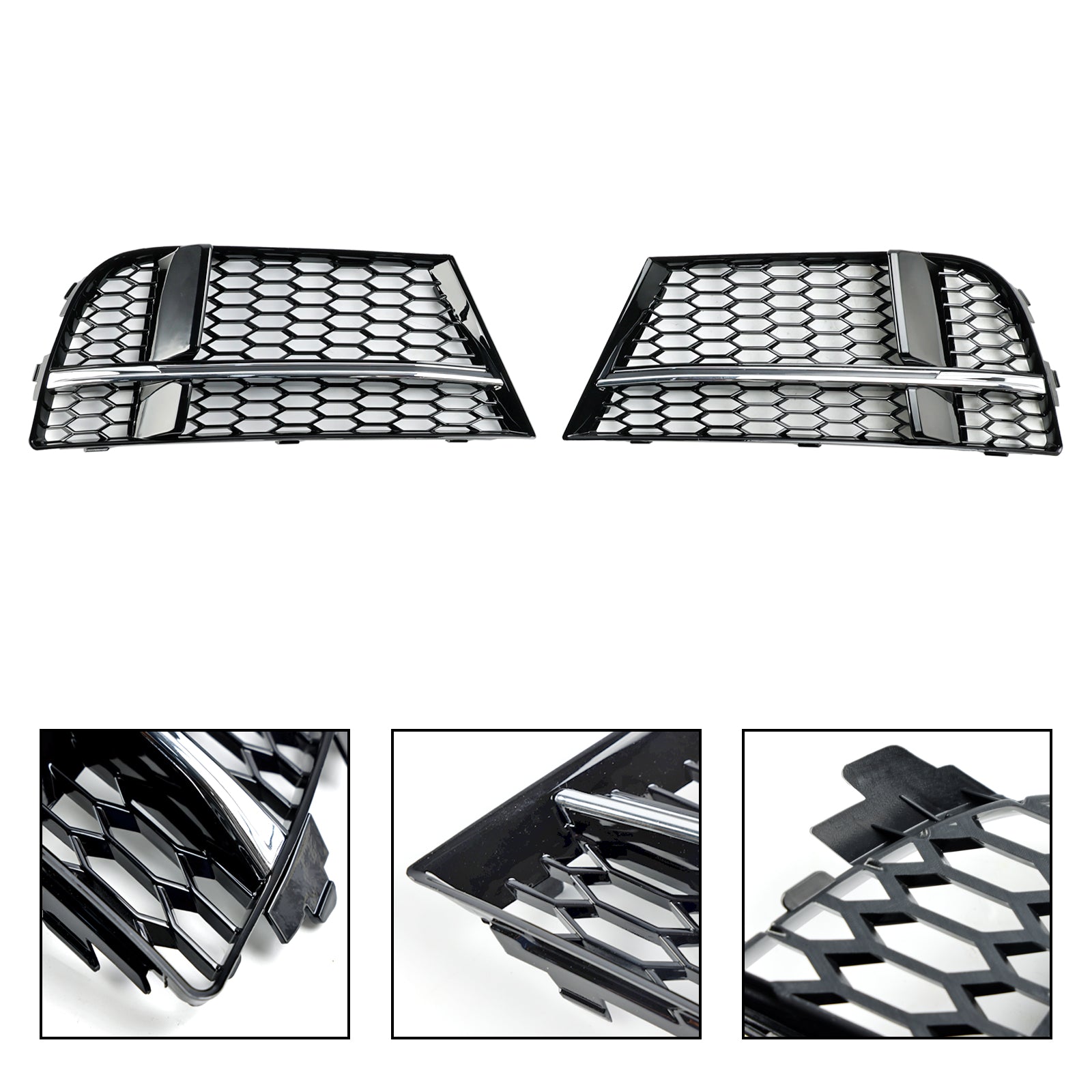 2017-2019 AUDI A3 S-LINE 8V Front Fog Light Cover Bezel Grill Grille 8V3807681AE 8V3807682Q