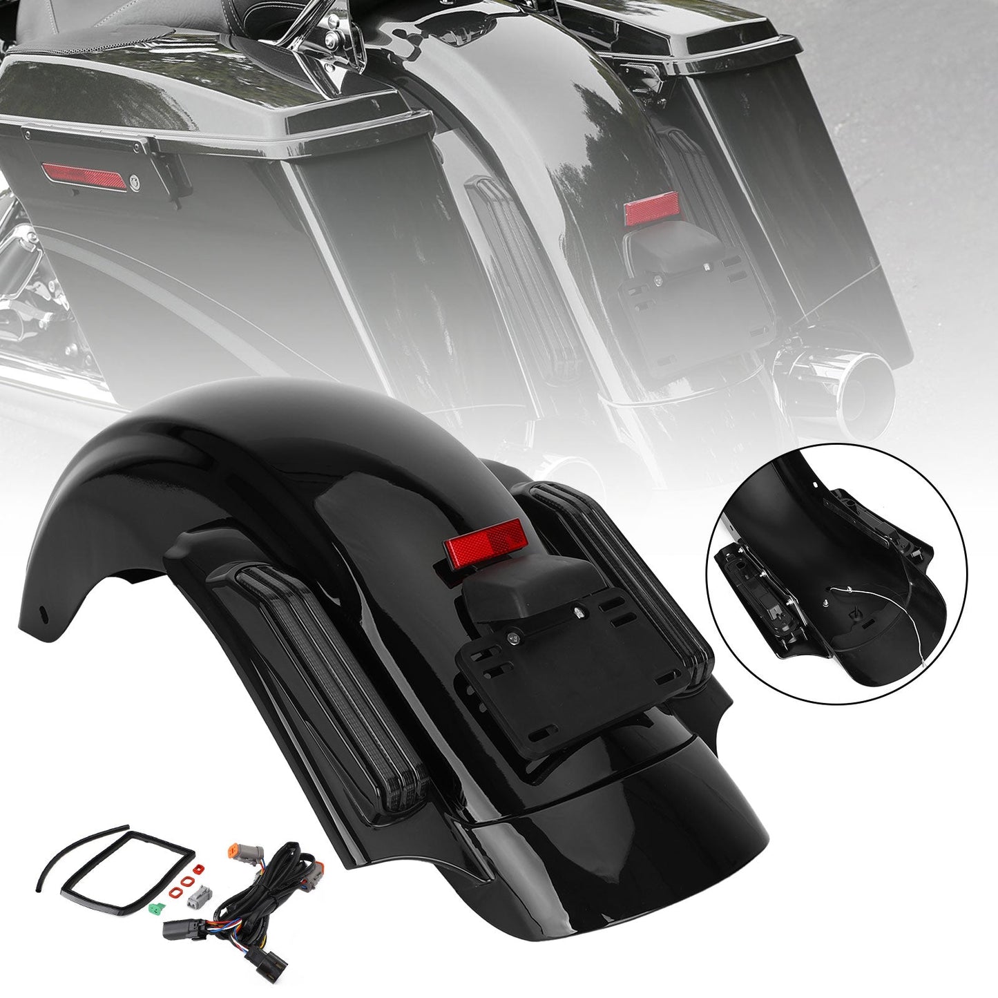 Harley Road Glide Special FLTRXS FLTRX Ultra FLTRU 16-20 FLHX 14-20 FLHTK 14-20 Rear Fender Mudguard Fit For