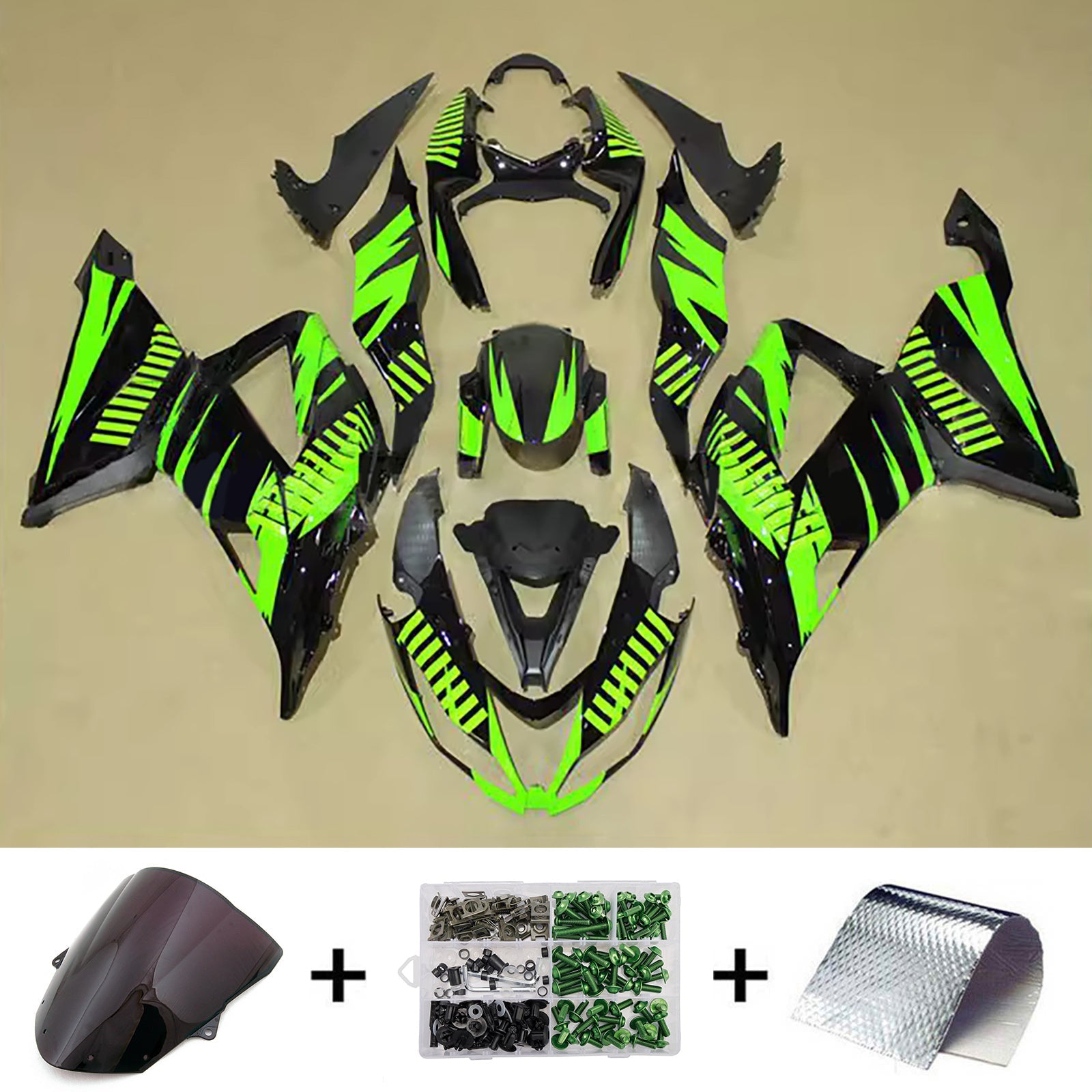 Injection Fairing Kit Bodywork Plastic ABS fit For Kawasaki ZX6R 636 2013-2018