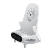 3 in 1 V8 Mini Chair Wireless Charger Phone Holder Charging Phone Stand Speaker