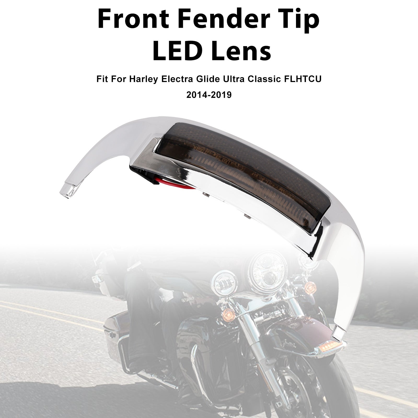 Front Fender Tip LED Lens Fit For Electra Glide Ultra Limited Low 2014-2023
