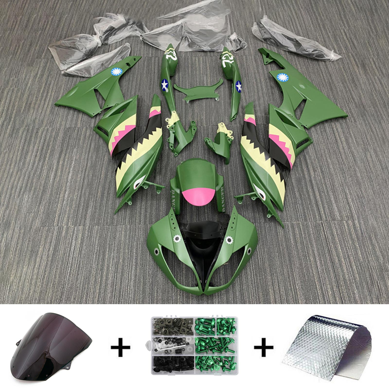 2009-2012 Kawasaki ZX6R 636 Fairing Kit Bodywork Plastic ABS