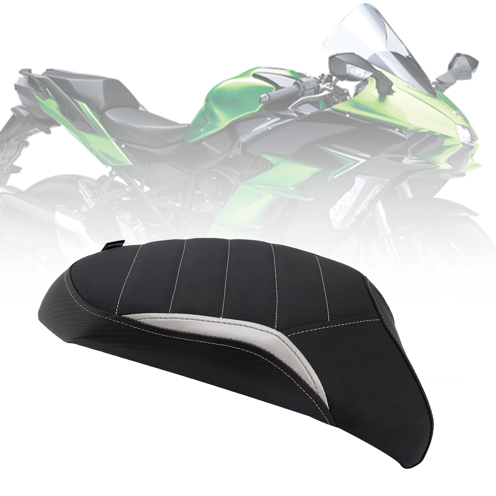 2022-2025 For Kawasaki Ninja H2 Sx Green2 Rear Seat Passenger Cushion Flat Pu Fit Green2