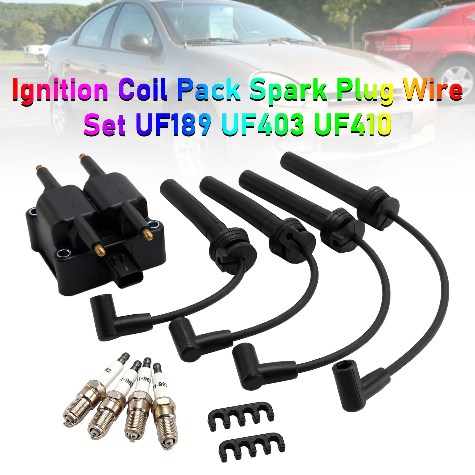 Ignition Coil Pack Spark Plug Wire Set UF189 UF403 UF410 For Chrysler 1997-2002