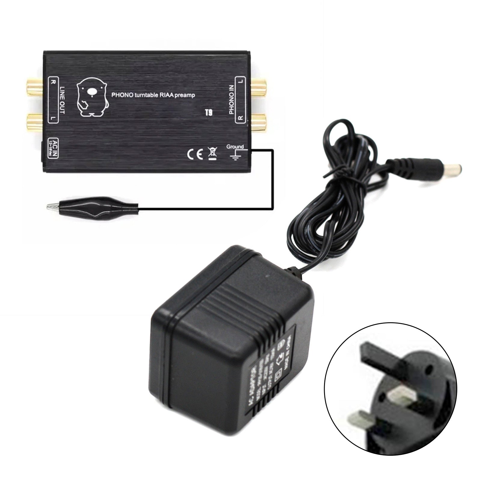 T9 Phono Preamp Preamplifier MM Phono Stage Preamp LP Vinyl Record Player