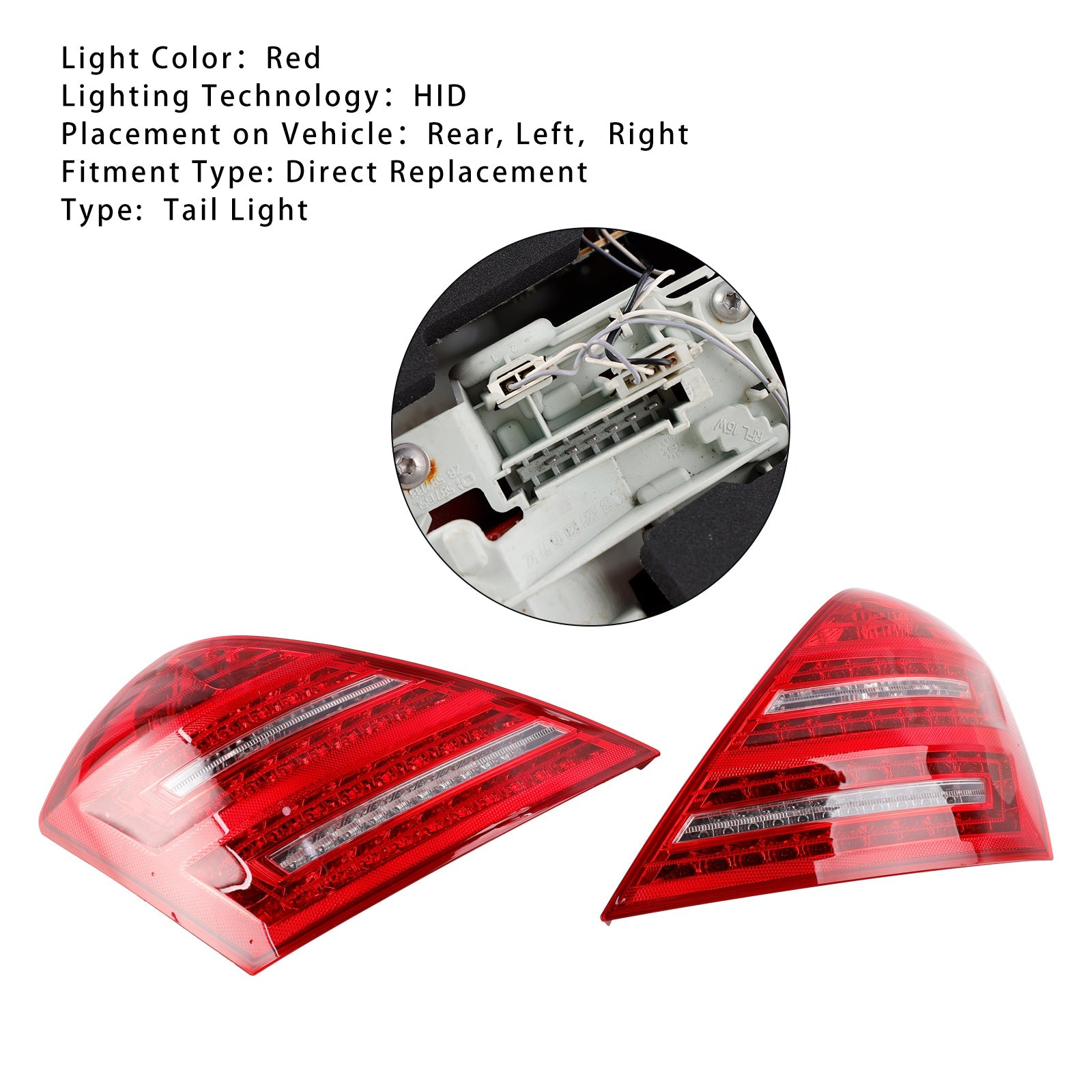 2007-2013 Mercedes Benz W221 S-Class Left+Right LED Tail Light Lamp 2218201364 464