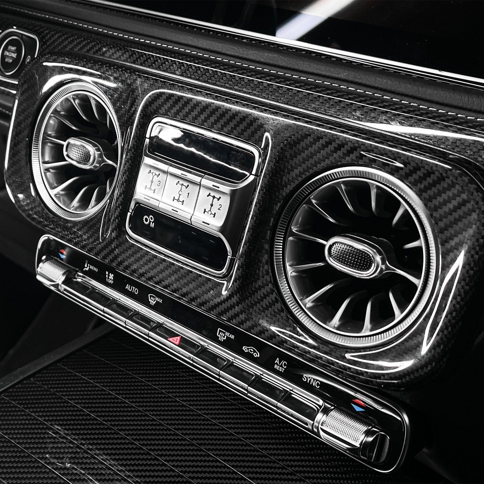 2025+ Fit Mercedes W465 G550 G580 G63 Dry Carbon Dash Interior Trim Panel Set