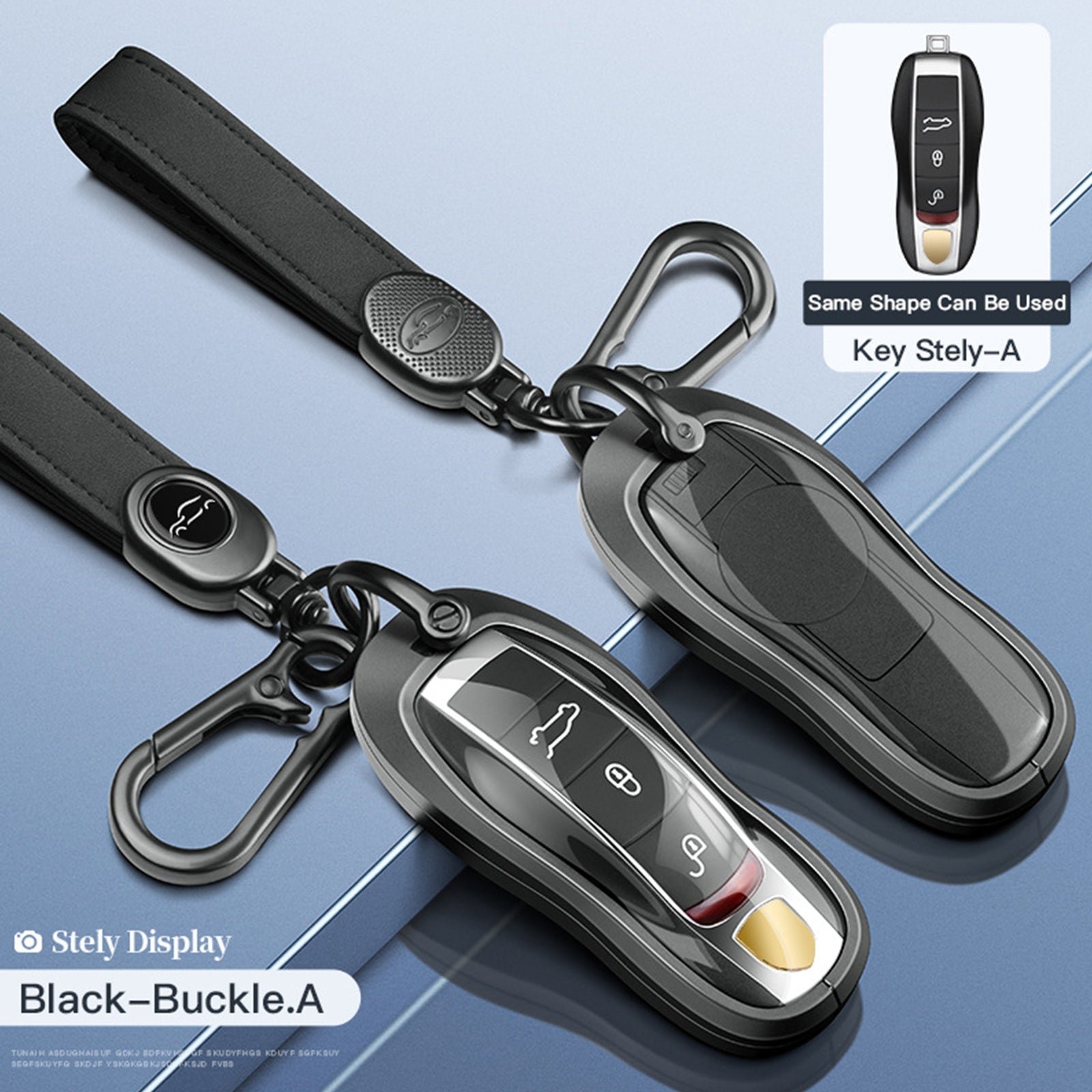 Aluminum Alloy TPU Silvery Car Key Case Cover With Buckle For Porsche Cayenne