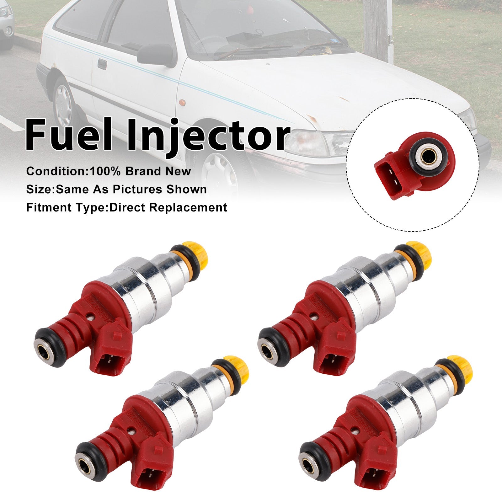 4Pcs Fuel Injector For Hyundai Excel 1990-1994 Scoupe 1991-1992 0280150788
