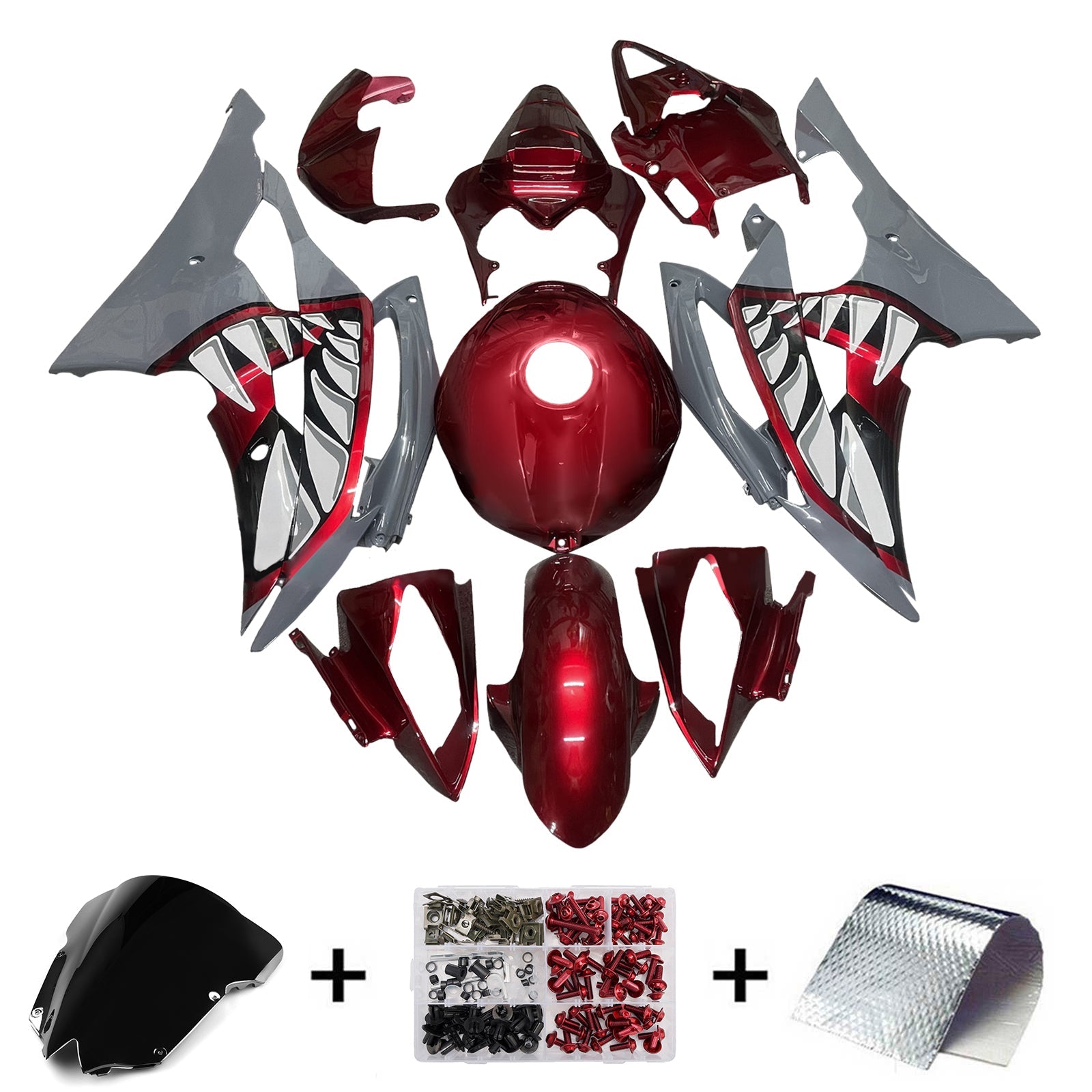 Injection Fairing Kit Bodywork Plastic ABS For Yamaha YZFR6 YZF-R6 2008-2016