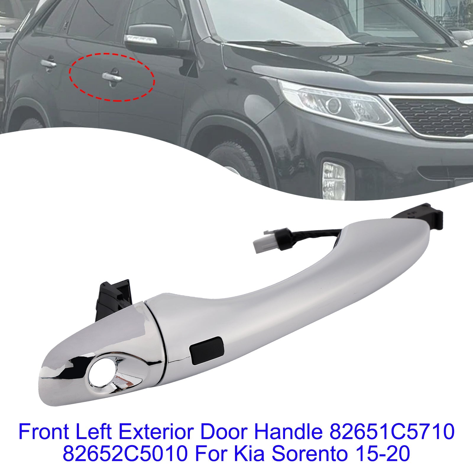 Front Left Exterior Door Handle With Holes 82651C5710 For Kia Sorento 15-20