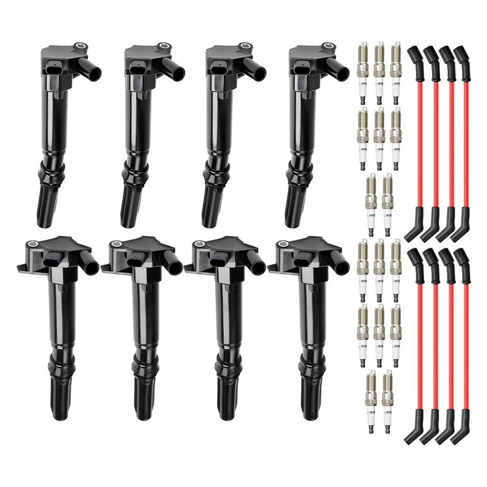 2018-2022 Ford F-250 Super Duty 6.2L V8 8 Ignition Coil+16 Spark Plug+8 Wires UF834 UF865 HL3Z-12029-C