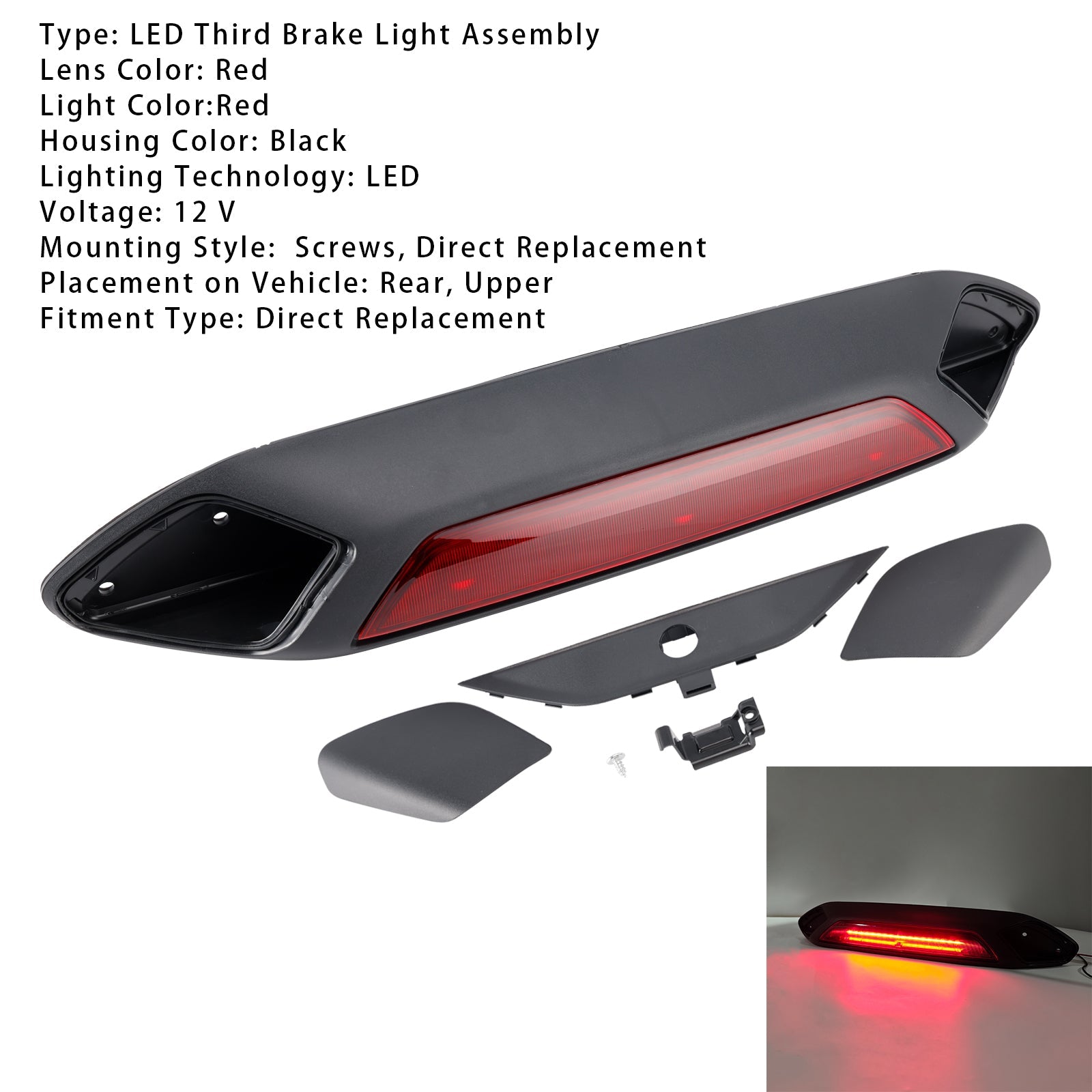 2018-2019 Ford Transit 150 250 350 350HD 3rd Brake Light Stop Lamp 923-127