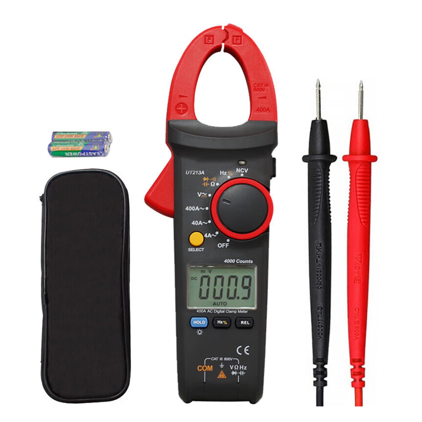 UT213A 400A Clamp Meter TRMS AC DC Current Voltage Resistance Capacitance Tester