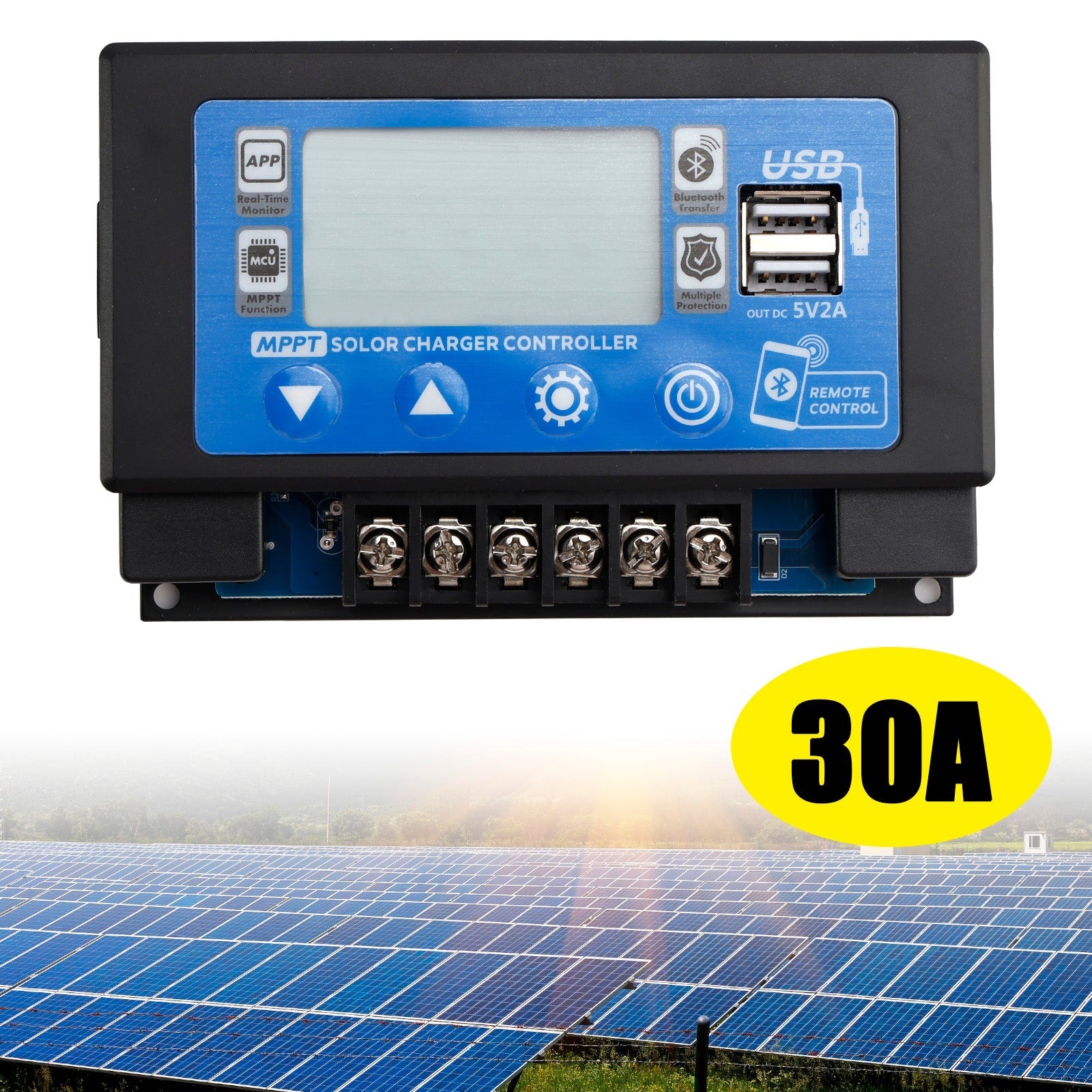 30A/60A Embedded Snap-On Energy Storage Dedicated MPPT Solar Controller Bluetooth