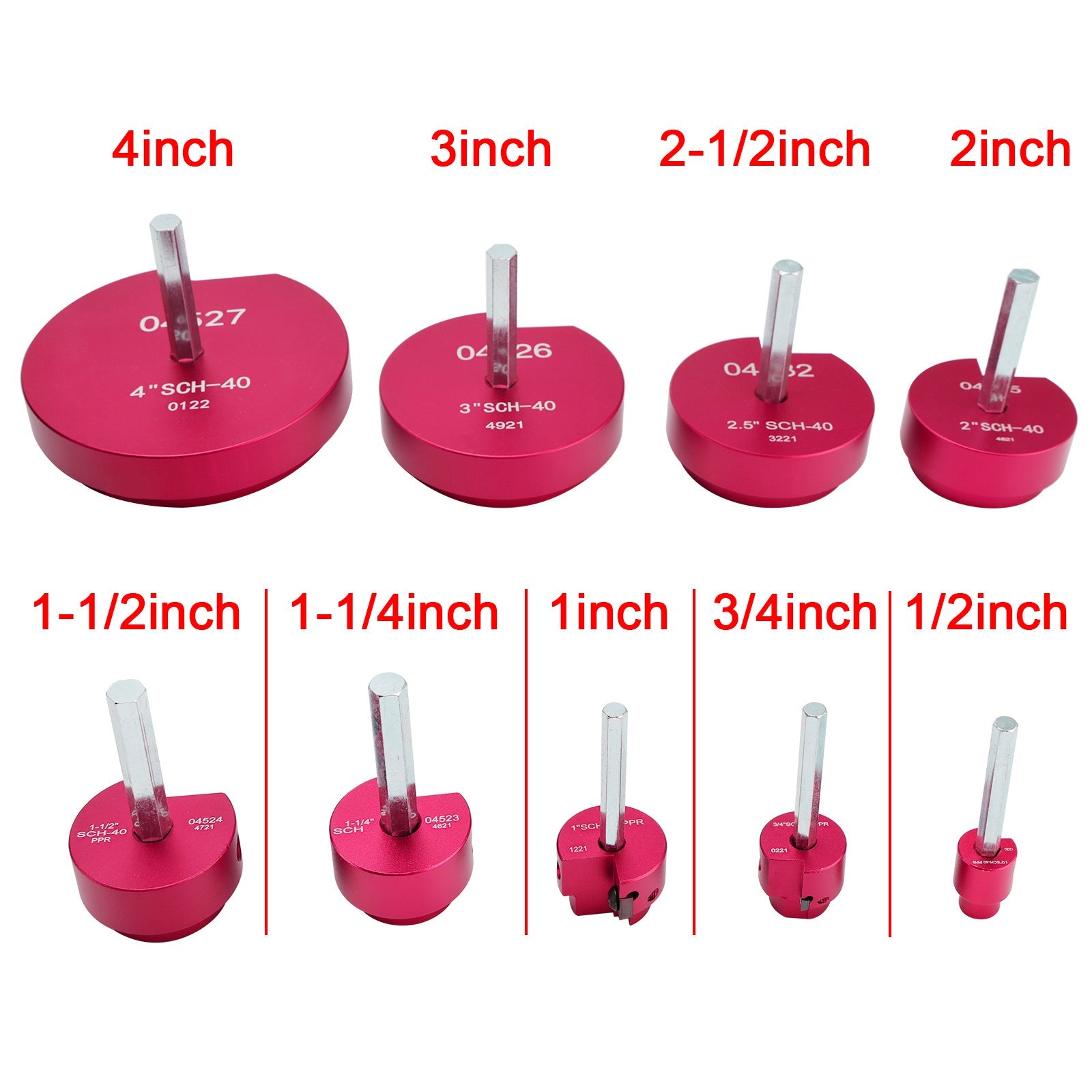 9PCS PVC Pipe Reamer Kit Fitting Socket Saver SCH Plumbing Tools For 1/2" Drills