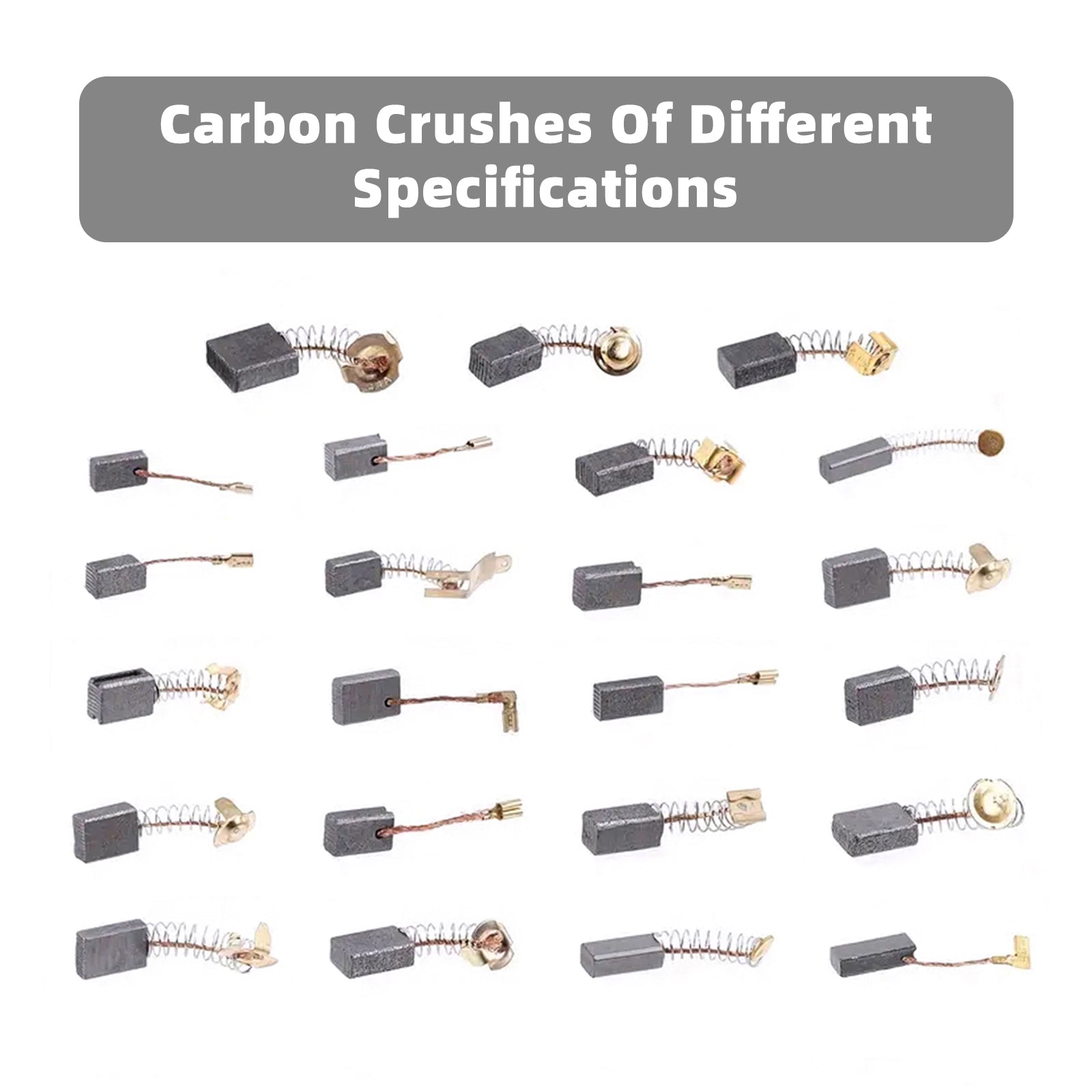 46Pcs Electric Motor Carbon Brushes 23 Sizes Replacement Repair Power Tool Part