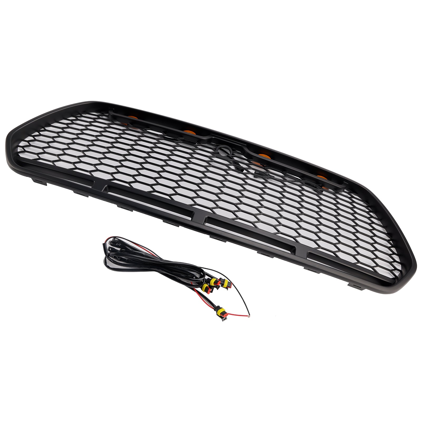 2015-2018 Ford Transit MK8 Raptor w/LED Matt Black Front Bumper Grill Grille