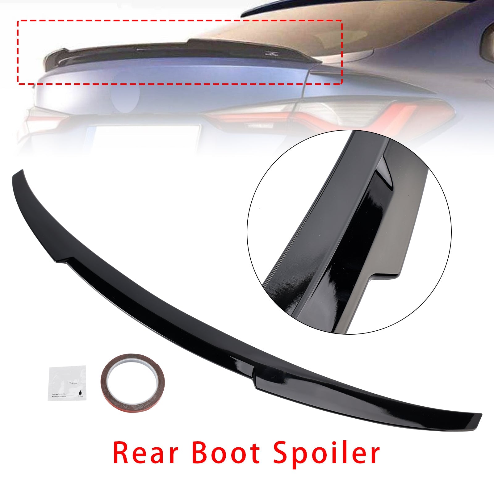2021+ BMW 4 Series Gran Coupe (G26 Pre-LCI Gloss Black Rear Boot Spoiler