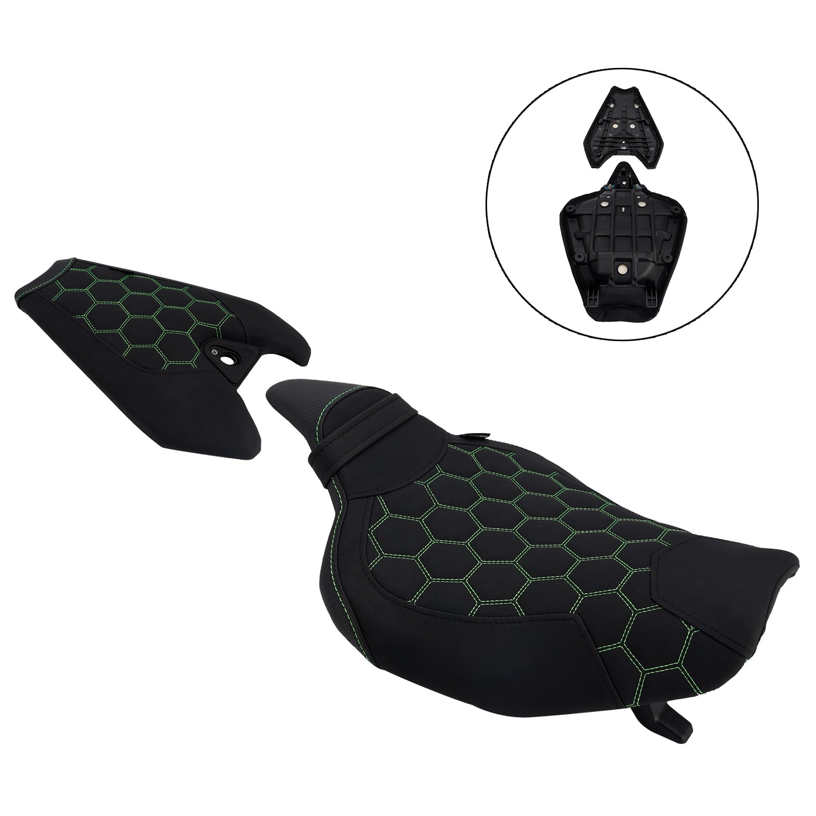 2014-2025 2024 For Kawasaki Z1000 Driver&Passenger Seat Kit Rear Cushion Green2