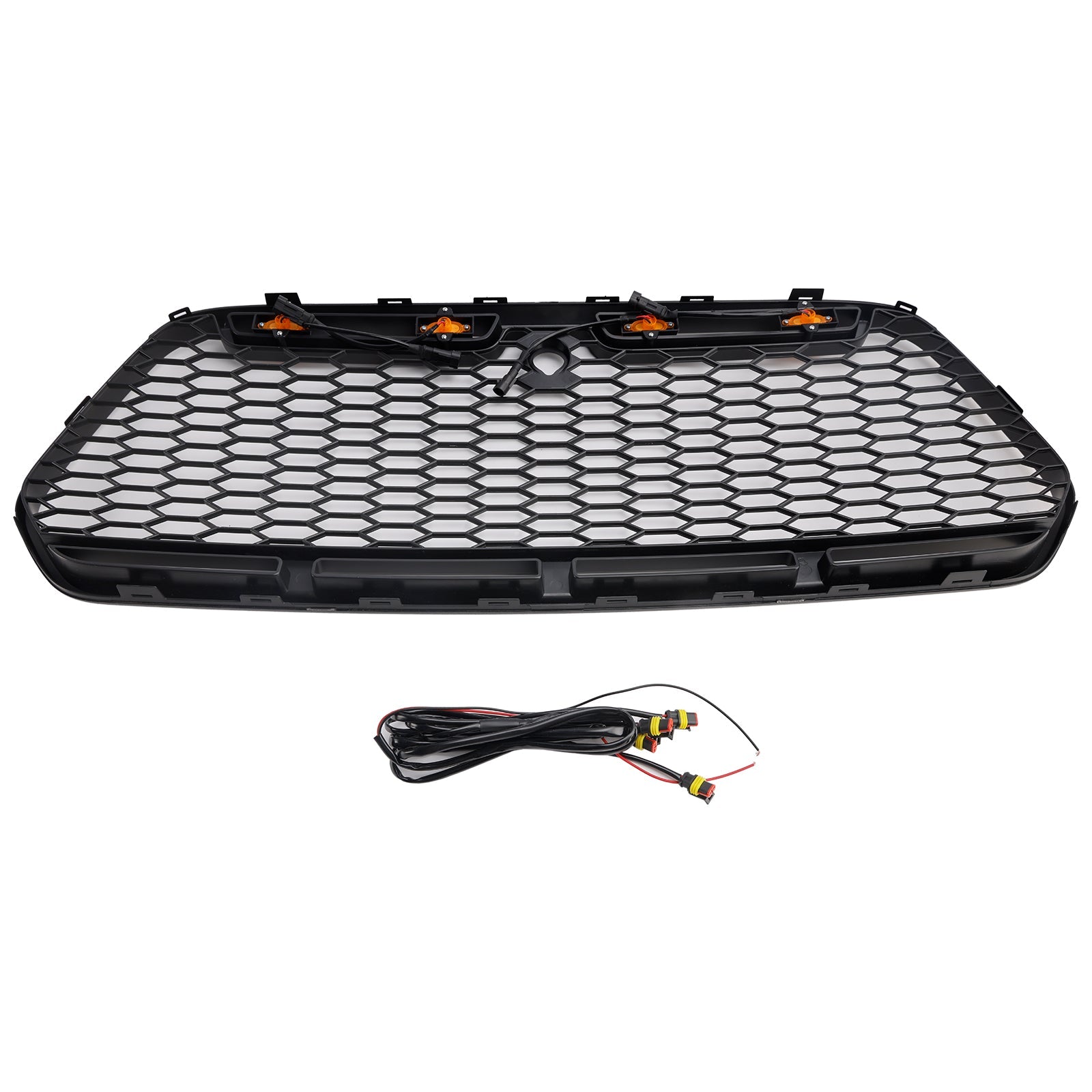 2015-2018 Ford Transit MK8 Raptor w/LED Matt Black Front Bumper Grill Grille